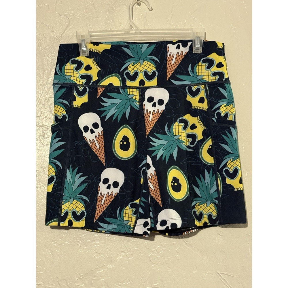 Constantly Varied Gear Shorts Fitted Pockets Skull Icecream Pineapple Size L